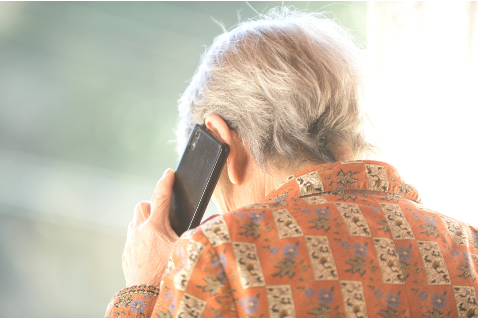 Elderly woman on the phone